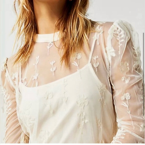 NWT Free People Cecelia Sheer Mini Dress - Picture 3 of 6